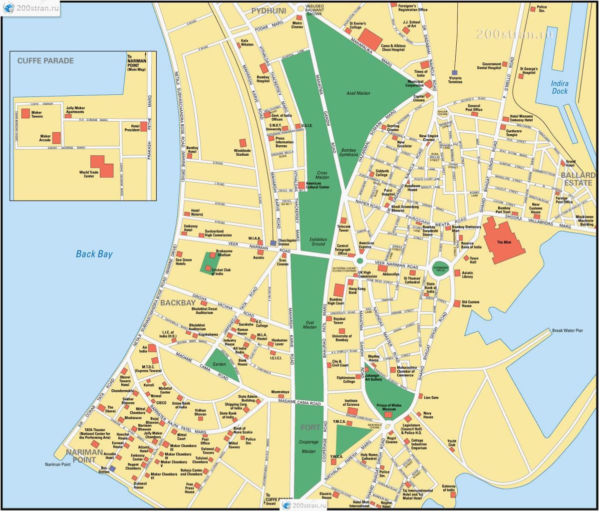 Карта улиц Мумбаи - Бомбея