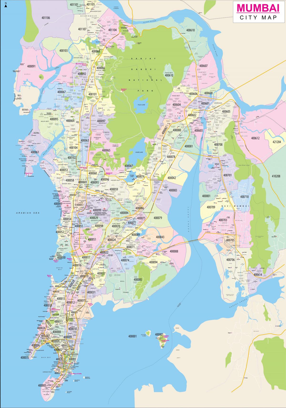 Мумбаи - карта города Бомбей